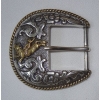 Klamra ozdobna western RODEO platerowana srebrem i złotem do paska 38mm (id: 1767)