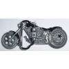 Motocykl chopper bobber czerwono czarny z ruchomym przednim kołem klamra 3D (id. 2909)