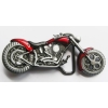 Motocykl chopper bobber czerwono czarny z ruchomym przednim kołem klamra 3D (id. 2909)