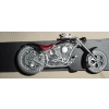 Motocykl chopper bobber czarno bordowy z ruchomym przednim kołem klamra 3D (id. 2910)