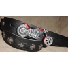 Motocykl chopper bobber czerwono czarny z ruchomym przednim kołem klamra 3D (id. 2909)