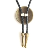 Concho 32mm wzór roślinny brązowy krawat bolo western (id: 1106)
