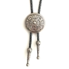 Concho 38mm wzór roślinny stare srebro krawat bolo western (id: 1107)