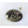 Gwiazda z ornamentem concho owalne stare srebro 45mm na śrubki (id: 3244)