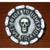 LIVE TO RIDE.. CZASZKA, skull concho 35mm stare srebro (id: 1029)
