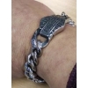 Motocyklowa bransoletka ze stali 316L obwód 22cm biker skull (id: 71)