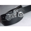 Motocykl motor z ruchomym przednim kołem klamra 3D stare srebro (id. 2866)