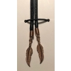 Labradoryt w mosiądzu krawat bolo rękodzieło plecionka skóra naturalna hand made (id: 1512)