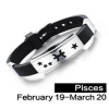 Ryby Pisces bransoletka ze stali chirurgicznej 316L z kauczukiem