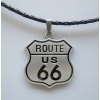 ROUTE 66 zawieszka z naszyjnikiem ze skóry naturalnej (id: 506)