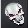 CZASZKA SKULL emblemat chrom połysk na taśmę  (id: 703)