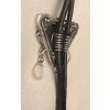 Labradoryt w mosiądzu krawat bolo rękodzieło plecionka skóra naturalna hand made (id: 1512)