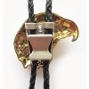 Złota głowa orła 3D krawat bolo western (id: 2523)