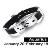 Wodnik Aquarius zodiak bransoletka ze stali chirurgicznej 316L z kauczukiem