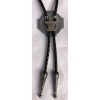 Czaszka z krzyżem stare srebro krawat bolo chopper moto skull (id: 1119)