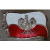 Flaga Polska z orłem malowana klamra do paska (id: 1755)