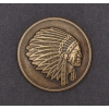 Indianin wódz odznaka brązowa przypinka na śrubkę (id: 1785)