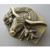 Bawół Longhorn lasso rodeo klamra brązowa western (id: 2424)
