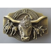 Bawół Longhorn lasso rodeo klamra brązowa western (id: 2424)