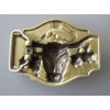 Bawół Longhorn lasso rodeo klamra brązowa western (id: 2424)