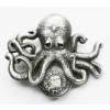 Ośmiornica oktopus klamra 3D stare srebro (id: 3114)