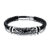 BRANSOLETKA 16cm ze skóry i stali jubilerskiej 316L (id: 965)