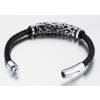 BRANSOLETKA 16cm ze skóry i stali jubilerskiej 316L (id: 965)
