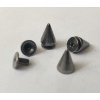 Kolce 9,5mm ćwieki na śrubkę o długości 8mm nikiel połysk 5szt (id: 1005)