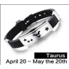 Zodiak Byk Taurus bransoletka ze stali chirurgicznej 316L z kauczukiem