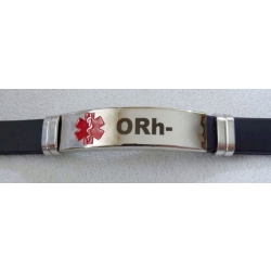 0 Rh- bransoletka ze stali chirurgicznej 316L z kauczukiem (id: 669)