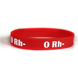 0 Rh- bransoletka silikonowa z grupą krwi (id: 668)