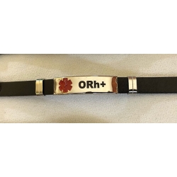0 Rh+ bransoletka ze skóry naturalnej i stali chirurgicznej 316L (id: 666)