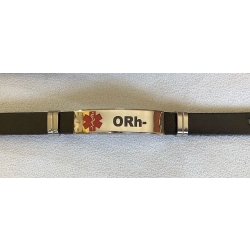 0 Rh- bransoletka ze skóry naturalnej i stali chirurgicznej 316L (id: 677)