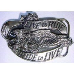 Live To Ride orzeł klamra nikiel z czarnym wypełnieniem (id: 2847)