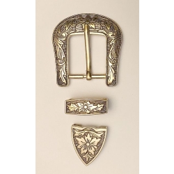 Kwiaty klamra, szlufka i końcówka do paska 30mm złote (id: 1877)