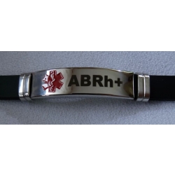 ABRh+ bransoletka ze stali chirurgicznej 316L z kauczukiem (id: 675)