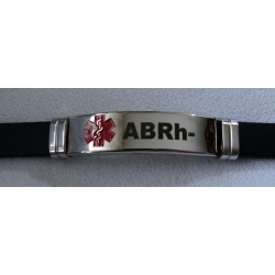 ABRh- bransoletka ze stali chirurgicznej 316L z kauczukiem (id: 676)