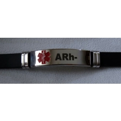 A Rh- bransoletka ze stali chirurgicznej 316L z kauczukiem (id: 672)