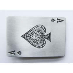 AS PIK karta karty poker klamra stare srebro do paska (id: 952)