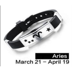 Baran Aries bransoletka ze stali chirurgicznej 316L z kauczukiem (id: 380)