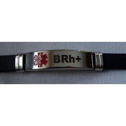 BRh+ bransoletka ze stali chirurgicznej 316L z kauczukiem (id: 674)