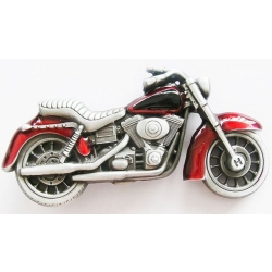 Motocykl motor z ruchomym przednim kołem klamra 3D czerwono czarny (id. 2867)