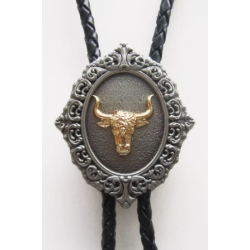 Byk longhorn złoty krawat bolo western (id: 2515)