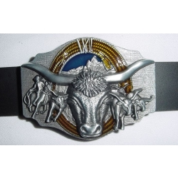 Bawół Longhorn lasso rodeo klamra western (id: 2423)