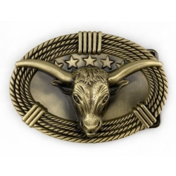 Byk longhorn sprzączka klamra brązowa (id: 2434)