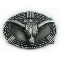 Byk longhorn sprzączka klamra stare srebro (id: 2435)