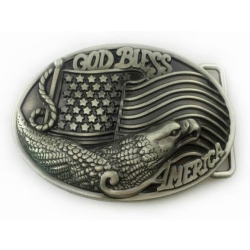GOD BLESS AMERICA klamra stare srebro (id: 1234)