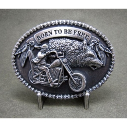 Born to bee free moto klamra platerowana srebrem (id: 1274)
