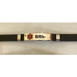 B Rh- bransoletka ze skóry naturalnej i stali chirurgicznej 316L (id: 683)