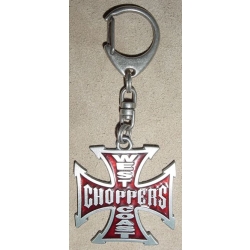 Brelok do kluczy metalowy zawieszka czerwona krzyż Chopper (id: 410)